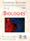 COMPTES RENDUS BIOLOGIES封面